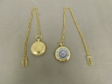 (2) GOLD TONE POCKET WATCHES W/ CHAIN