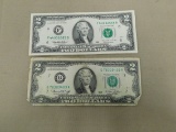 (2) GREEN SEAL $2 FEDERAL RESERVE NOTES