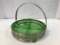 GREEN DEPRESSION DIVIDED DISH IN METAL TRAY