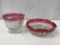 DIAMOND POINT BOWLS W/ RED TRIM