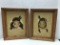 PAIR PAINTED SUEDE INDIAN CHILDREN FRAMED PICTURES