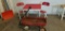 CHILDS RED WAGON & FOLDING TABLE W/ 2 CHAIRS