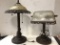 (2) VINTAGE LOOKING METAL & GLASS TABLE LAMPS