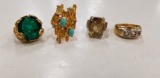 (4) CHUNKY FASHON RINGS