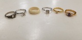 (6) ASSORTED FASHON JEWELRY RINGS