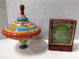 VINTAGE OHIO ART SPINNING TOP & BRER BUNNY MUSIC / JEWELRY BOX