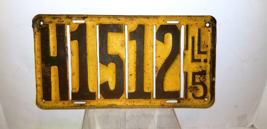 1915 ILLINOIS LICENSE PLATE