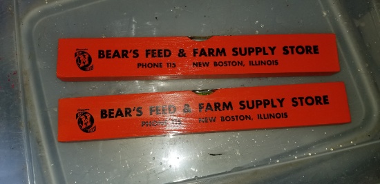 (2) BEAR'S FEED & FARM SUPPLY STORE - NEW BOSTON ILL. LEVELS