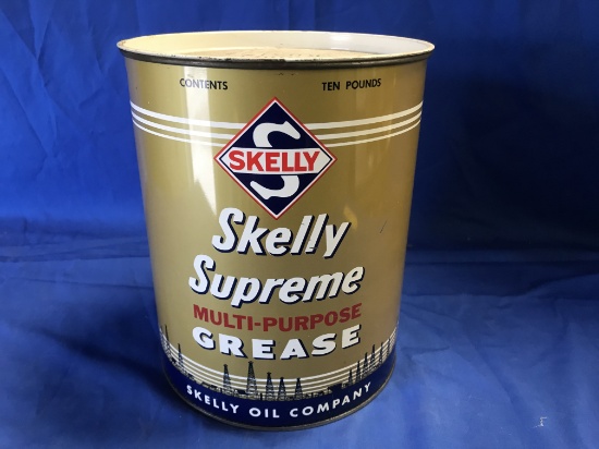 10 LB. SKELLY SUPREME MULTI PURPOSE GREASE CAN W/ PRODUCT