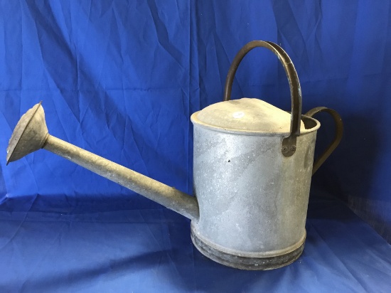 VINTAGE BROOKSTONE GALVANIZED WATERING CAN