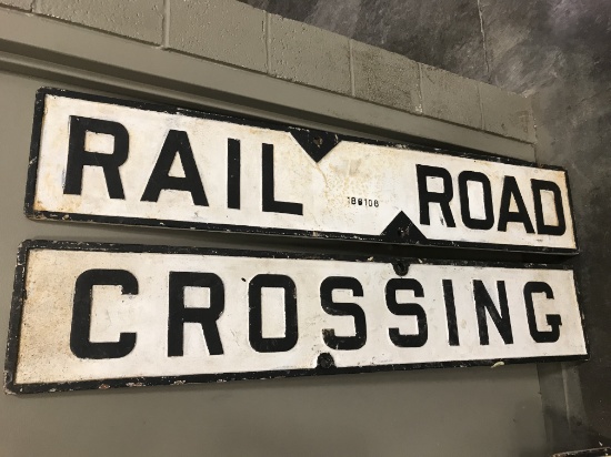 CAST IRON RAILROAD CROSSING SIGNS