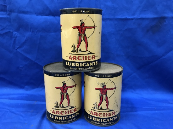 (3) UNOPENED QUART ARCHER LUBRICANTS CANS
