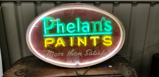 PHELAN'S PAINTS OVAL NEON SIGN - WORKS