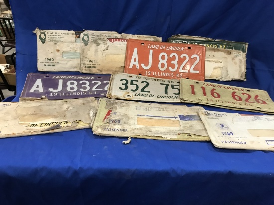 STACK OF 1960'S ILLINOIS LICENSE PLATES - (10) FULL SETS