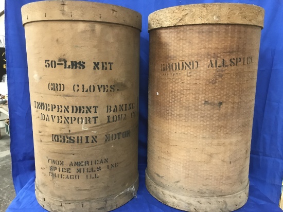 (2) 50# WOOD SPICE DRUMS