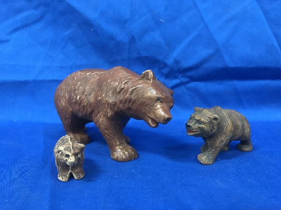 (3) BEAR FIGURES - UNKNOWN MATERIAL