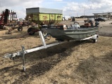 1995 SEA ARK FISHING BOAT W/ MARINER 40HP OUTBOARD & TRAILER