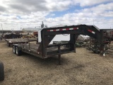 1996 MAY 22FT LOW PROFILE GOOSENECK FLATBED TRAILER W/ RAMPS