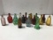 (17) ASSORTED MINATURE COLORED BOTTLES