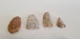 (3) INDIAN ARTIFATS KNIVES & DAMAGED ARROWHEAD