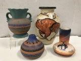 (4) NATIVE AMERICAN STYLE POTTERY VASES