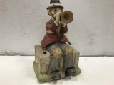 MELODY IN MOTION CLOWN W/ TRUMPET MUSIC BOX