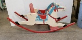 VINTAGE WOODEN BABY HORSE ROCKING CHAIR