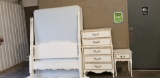 3 PC. WHITE FRENCH PROVINCIAL POSTER  BEDROOM SET