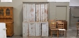 PRIMITIVE BARNWOOD STEPBACK WOODEN CABINET