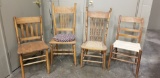 (4) ASSORTED VINTAGE WOODEN CHAIRS