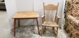 WOODEN CHILDS TABLE & ROCKER