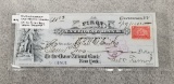 1901 COLLECTOR BANK CHECK W/ FIRST DAY ISSUE STAMP