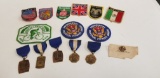 ASSORTED PATCHES & AWARD METALS