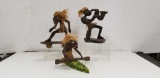 (3) WOODEN WITCH DR. FIGURINES