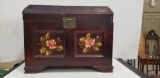 WOODEN FLORAL CHEST