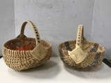 (2) SMALL WOVEN BASKETS