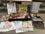 VINTAGE LEATHERCRAFT SET, DOMINOES & MERCER COUNTY PLAYING CARDS