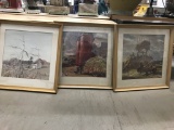 (3) VINTAGE FARM SCENE PRINTS