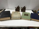 (4) ASSORTED FARM / RURAL LIFE BOOKS W/ DUCK BOOKENDS