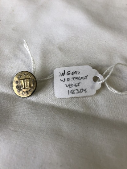 1830s "In GOD we Trust" Metal Button
