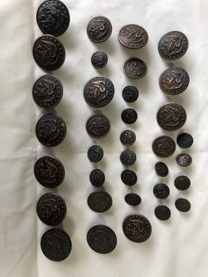 LOT of (35) Marine Uniform Button Pre-1920s