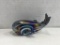 MULTI COLORED GLASS WHALE PAPERWIEGHT