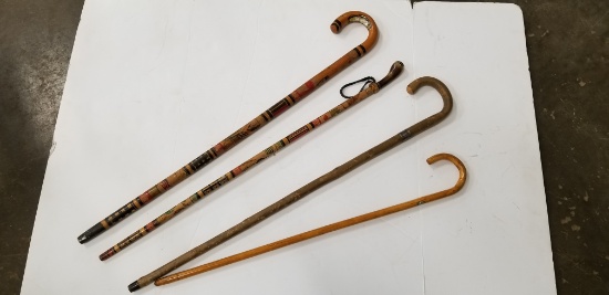 (4) ASSORTED WOODEN WALKING CANES
