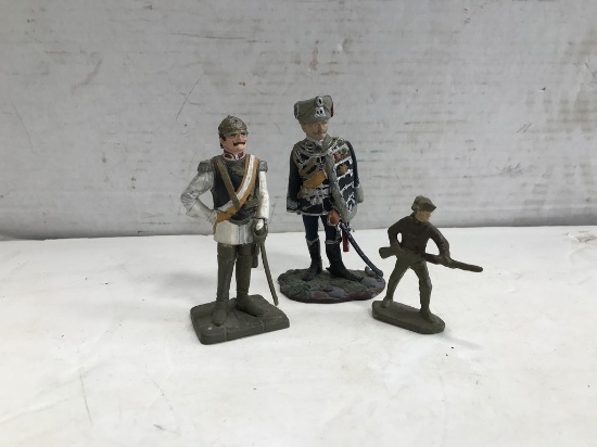 (3) MISC. METAL MILITARY MEN FIGURES