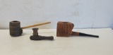 (3) ASSORTED WOODEN SMOKING PIPES