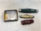 (3) POCKET KNIVES & STATE FARM LIGHTER