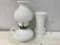 WESTMORELAND SWAN VASE & HOBNAIL OIL LAMP