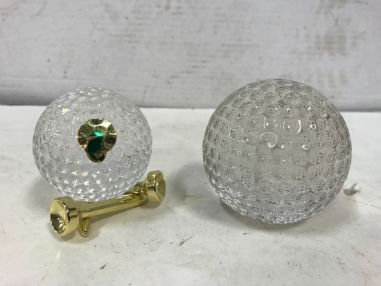 WATERFORD CRYSTAL GOLF BALL PAPERWEIGHTS