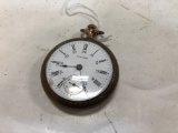 WALTHAM 7 JEWEL GOLD TONE POCKET WATCH