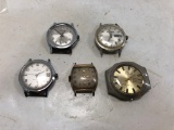 BAG OF (5) MENS WRIST WATCHES - NO BANDS